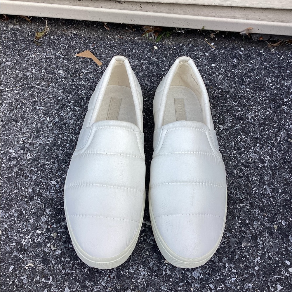 New Vince Blair Quilted Slip-on Sneakers Shoes Off White Puffer Flats 7.5